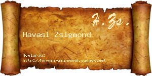 Havasi Zsigmond névjegykártya